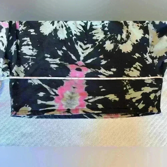 Noli Black Pink Tie Dye Cropped Crew Neck Sweatshirt Large - Picture 6 of 6